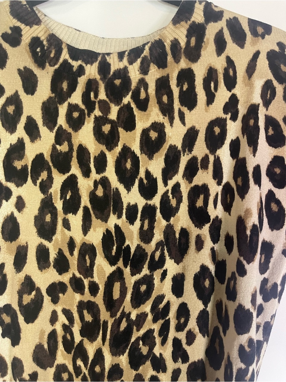 Ann Taylor Leopard Print Short Sleeve Top - Beige/Black - Picture 5 of 5